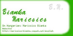 bianka maricsics business card